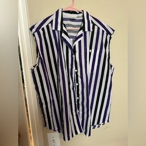 Vintage cut off western shirt in purple and black